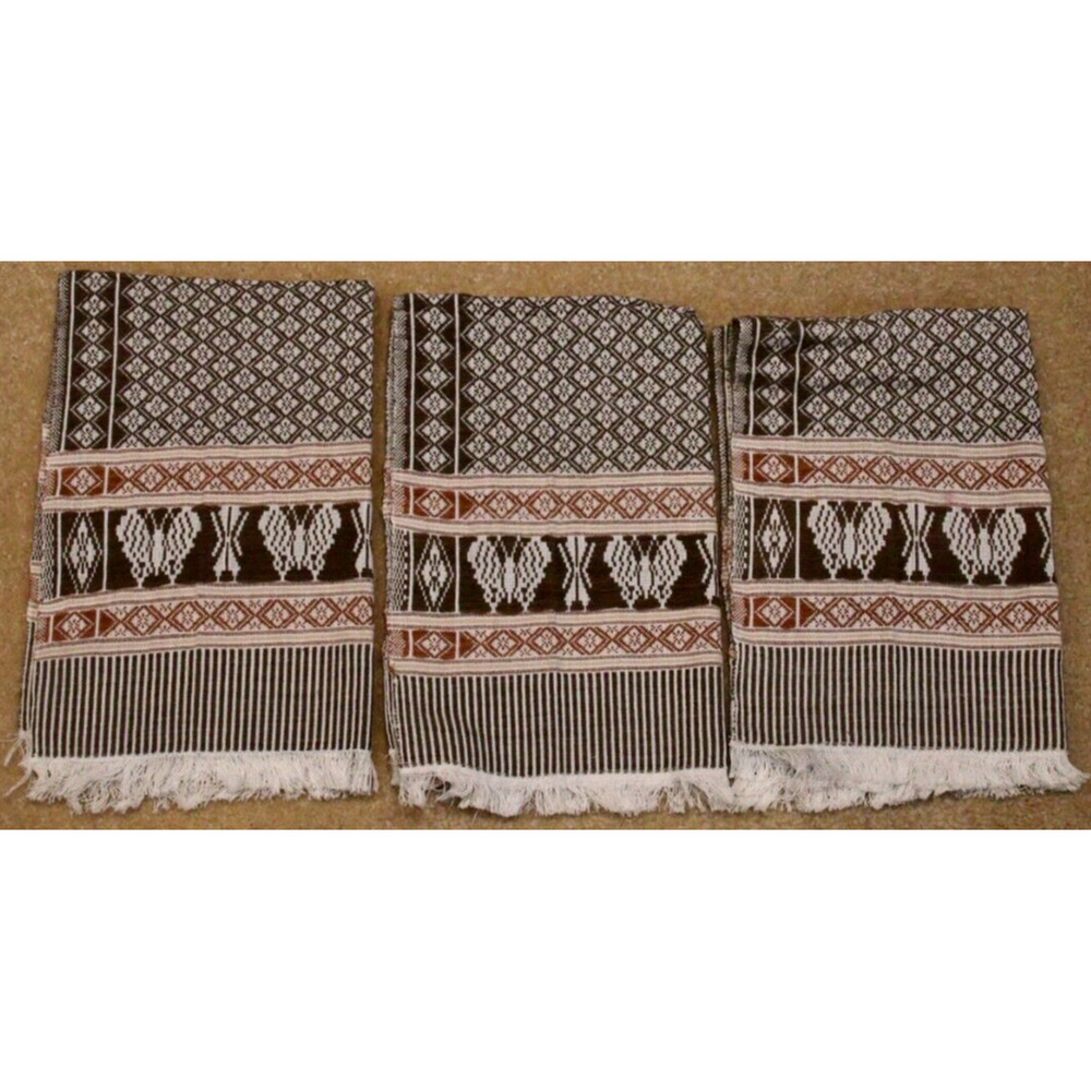 Linen Placemats Kitchen Brown White Butterfly Home Cotton Cloth Set of 3